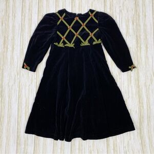 Vintage Cottontail Originals Black Velour Long Sleeve Maxi Dress